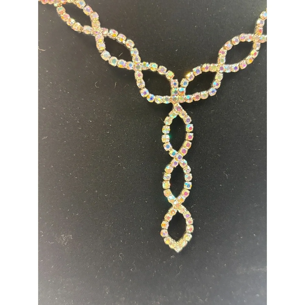 Necklace Choker Rhinestone Elegant Loops Classic Design ‎ 18 inch